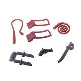 MinifigurePacks: Lego® Indiana Jones "TEMPLE ESCAPE" Weapon Accessories Bundle (2) Whips (2) Satchels (2) Knives (1) Pistol (1) Sword