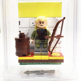 MinifigurePacks: Lego Hobbit Bundle (1) Legolas Minifigure - Lord of the Rings Variant (1) Figure Display Base (4) Figure Accessory's (Barrel & Lid - Harpoons - Long Bow with Arrow)