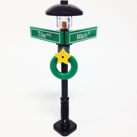 MinifigurePacks: Lego® City/Town "STREET SIGN - LAMP POST" Intersection of Tile & Main